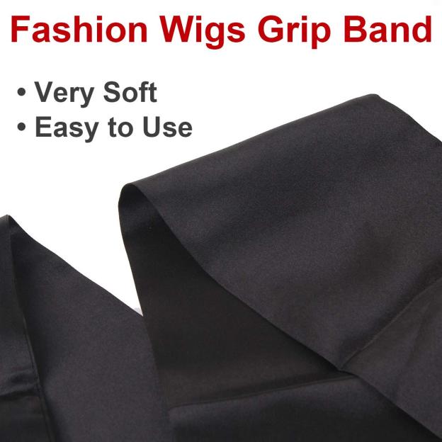 Wig Grip Band Soft Satin Scarf Fashion Headbands for Lace Frontal Wigs Fixing, Makeup, Sports, Yoga, Facial (1 Pcs, Black)
