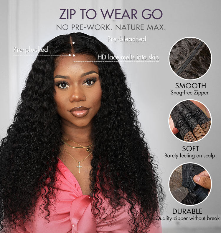 ZIP & GO WIGS | Deep Wave Natural Max Ear-to-Ear 13x5 Frontal HD Lace Wig Buy 1 Get 1 Free Replaceable Top-03