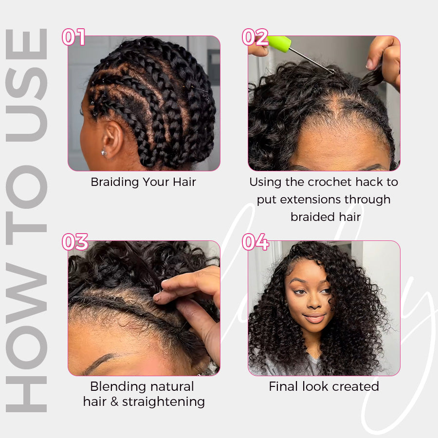 Lashey Feather Crochet Hair Extension Deep Wave Virgin Human Hair