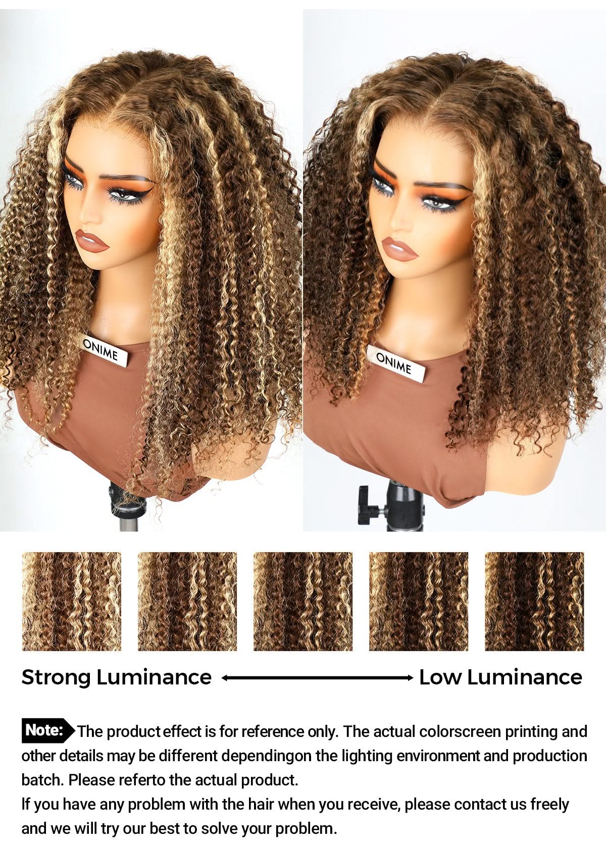 Onimehair™ Wear Go Glueless Highlights Ombre Hair Pre-cut HD Lace onimehair Curly Wig - Onime Hair