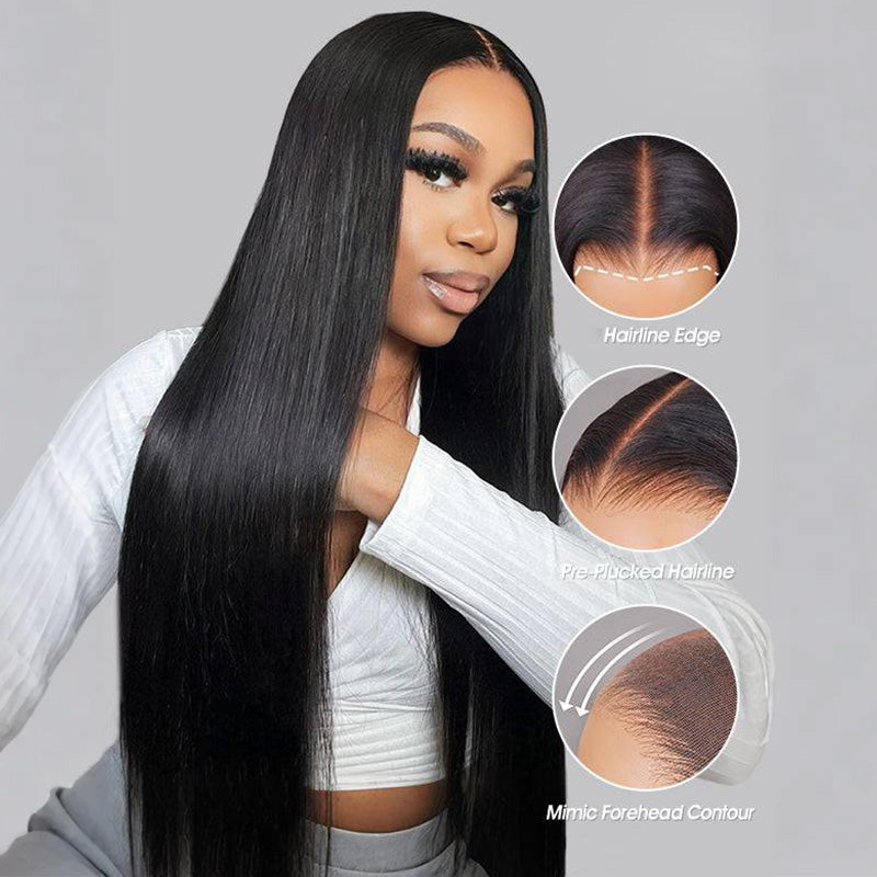 Onimehair™ | Pre Everything Straight Hair 13x6 Lace Frontal Glueless Wigs Put On & Go HD Transparent Lace Wig Flash Sale
