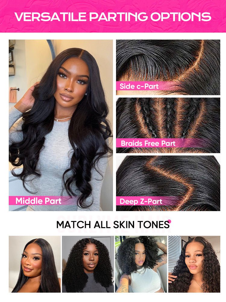 Onimehair™ Pre-bleached Body Wave Hair Wear Go Glueless Wig 13x4 Pre-cut HD Lace Pre-plucked