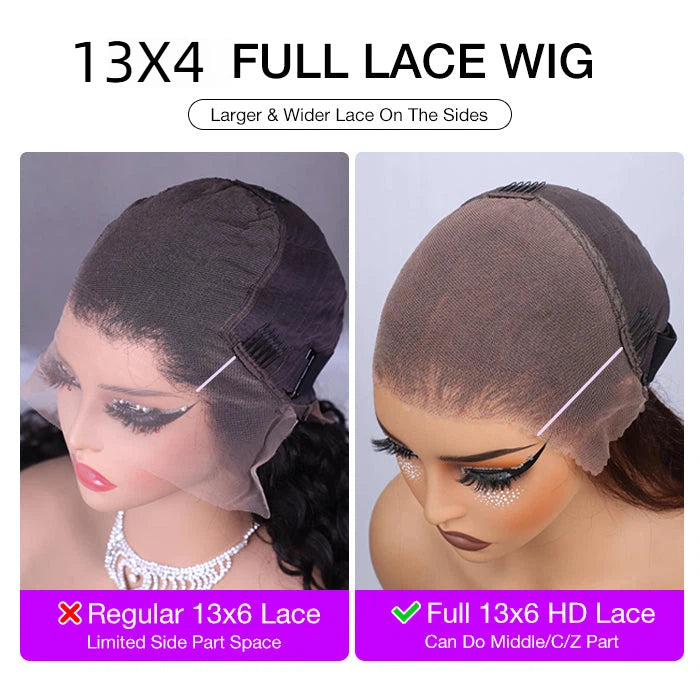 Onimehair knotless boho braided wig with glueless 13x4 HD lace, human hair, full lace cap, and intricate braid pattern.