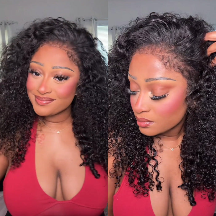 Onime Hair 4C curly edges hairline wig with natural hairline, glueless human hair wig, 220% density, curly style.