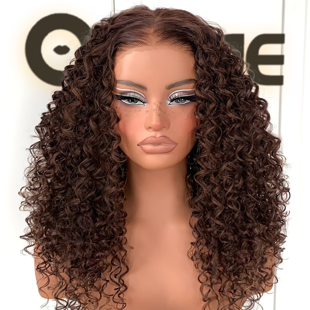 Onimehair™Wear And Go Glueless Wig Pre-Plucked Honey Blonde Curly Wig Human Hair Lace Front Wig 13x4 Highlights Afro Wig For Black Women