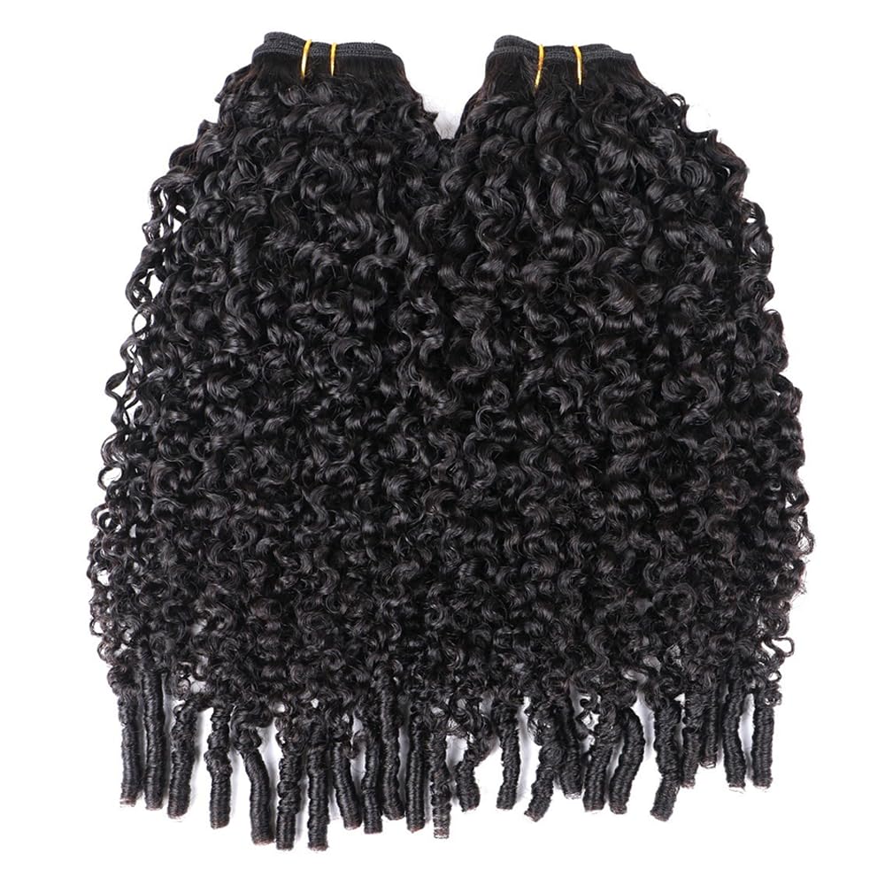 Onimehair™Burmese Curly Clip in Hair Extensions Human Hair 3C4A Lace Clip in Human Hair Extensions 7pcs 120g/set Spirally Curly Classic Clips Ins Real Human Hair Extension Full Head For Black Women 14 Inch