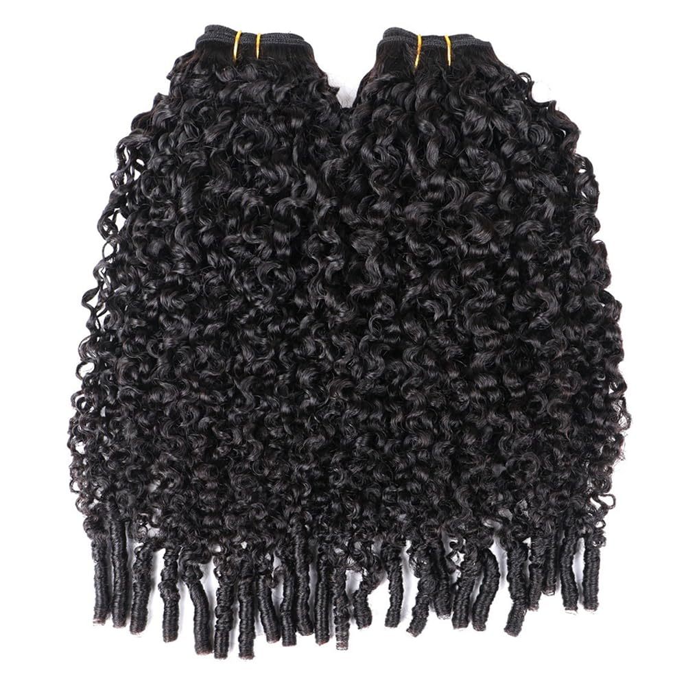 Onimehair™Burmese Curly Clip in Hair Extensions Human Hair 3C4A Lace Clip in Human Hair Extensions 7pcs 120g/set Spirally Curly Classic Clips Ins Real Human Hair Extension Full Head For Black Women 14 Inch