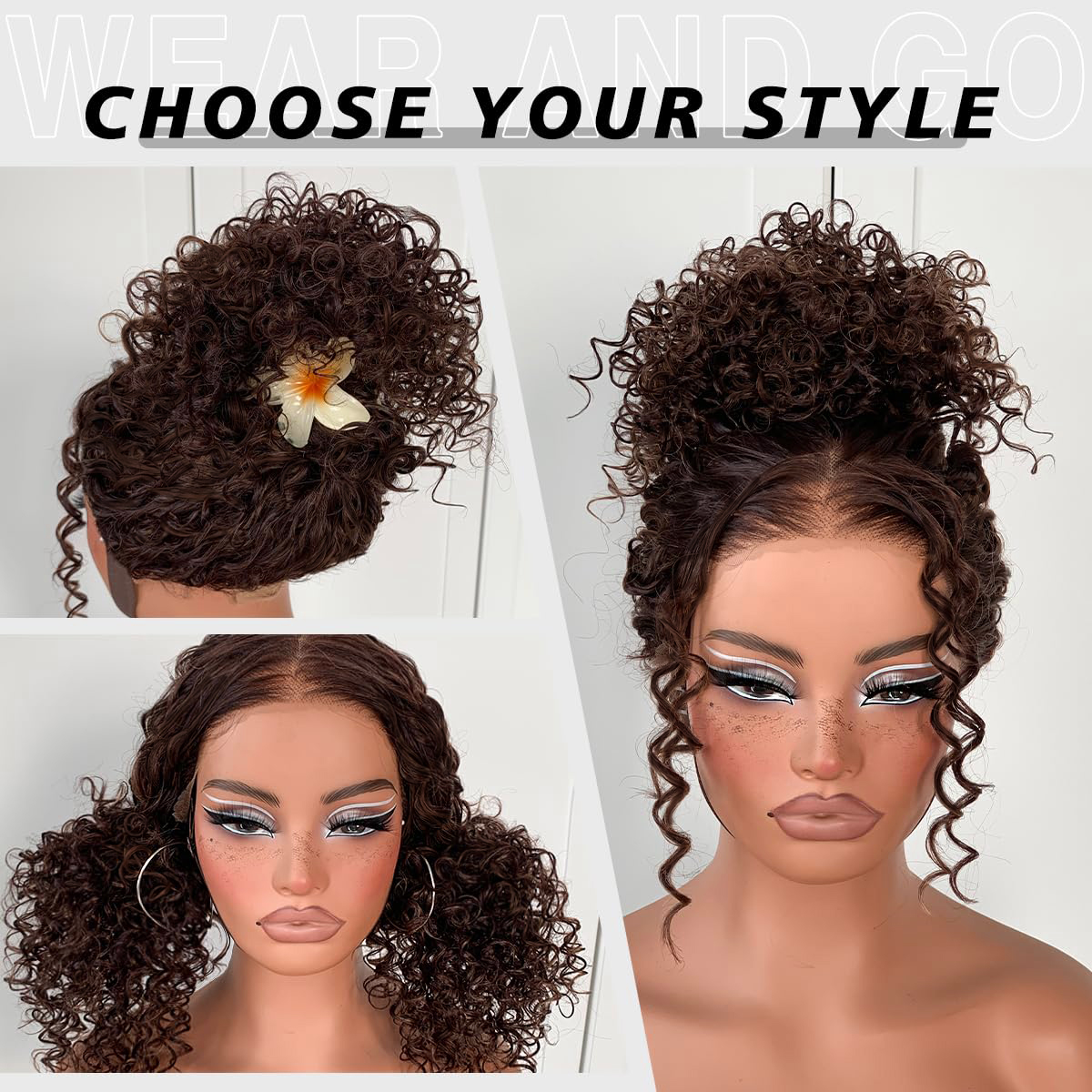 Wear And Go Glueless Wig Pre-Plucked Honey Blonde Curly Wig Human Hair Lace Front Wig 13x4 Highlights Afro Wig For Black Women