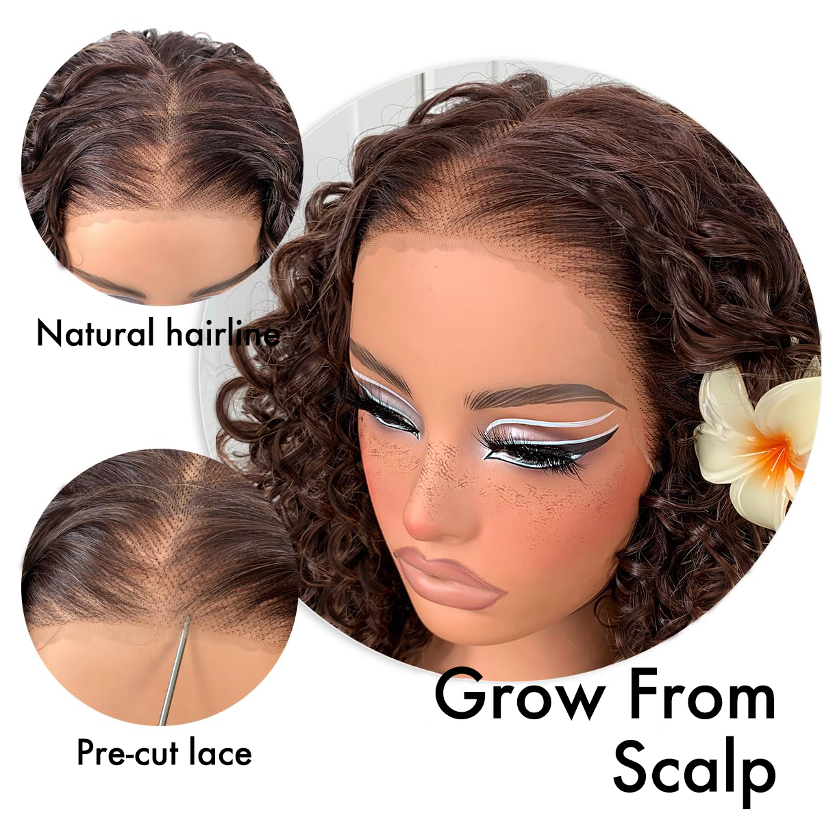 Wear And Go Glueless Wig Pre-Plucked Honey Blonde Curly Wig Human Hair Lace Front Wig 13x4 Highlights Afro Wig For Black Women
