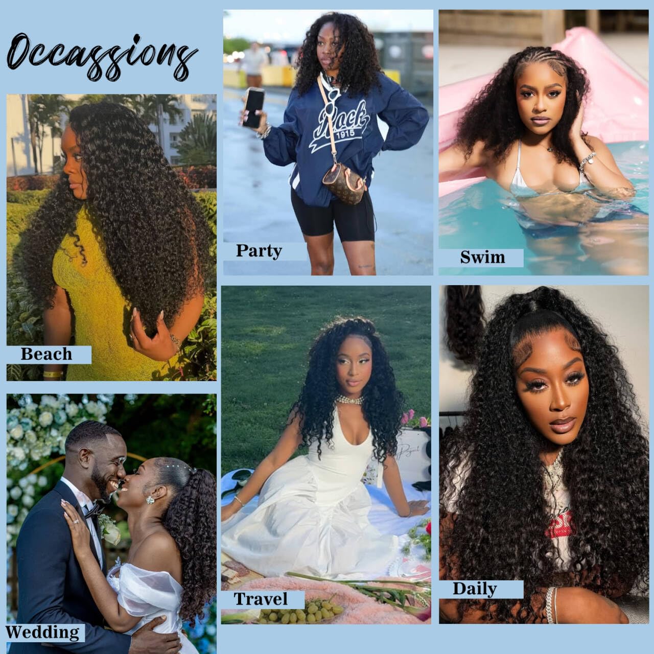 Onimehair™Curly Clip in Hair Extensions for Black Women Brazilian Virgin Human Hair Clip in Extensions 7Pcs Kinky Curly Clip ins Human Hair with 17Clips Double Lace Weft 120g 20nch Natural Black