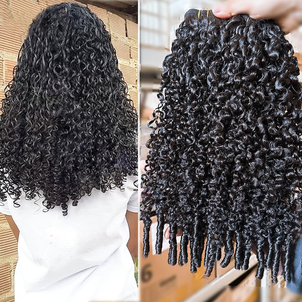 Onimehair™Burmese Curly Clip in Hair Extensions Human Hair 3C4A Lace Clip in Human Hair Extensions 7pcs 120g/set Spirally Curly Classic Clips Ins Real Human Hair Extension Full Head For Black Women 14 Inch