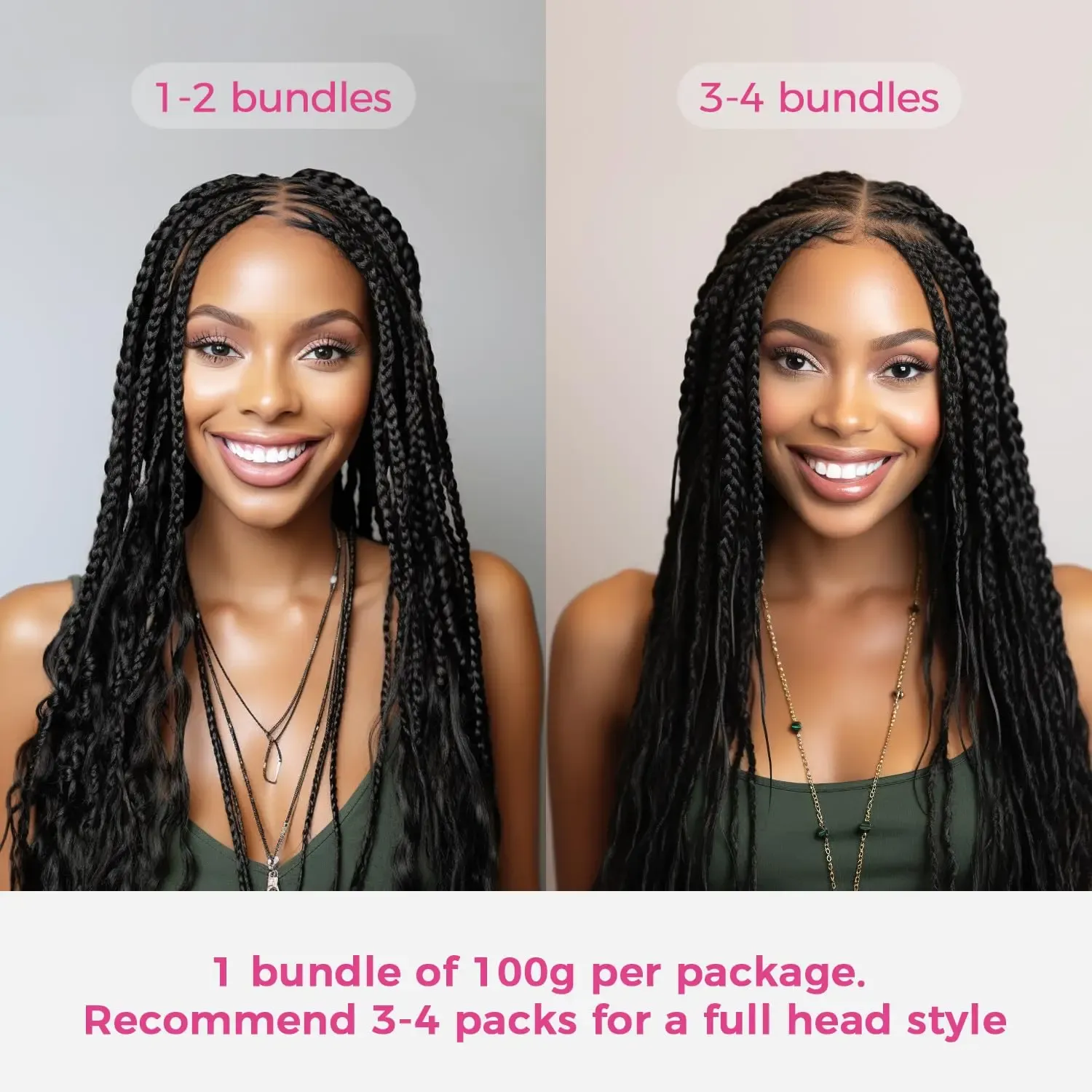 Onime Double Drawn Human Braiding Hair Bulk for Boho Braids Knotless Box Braid