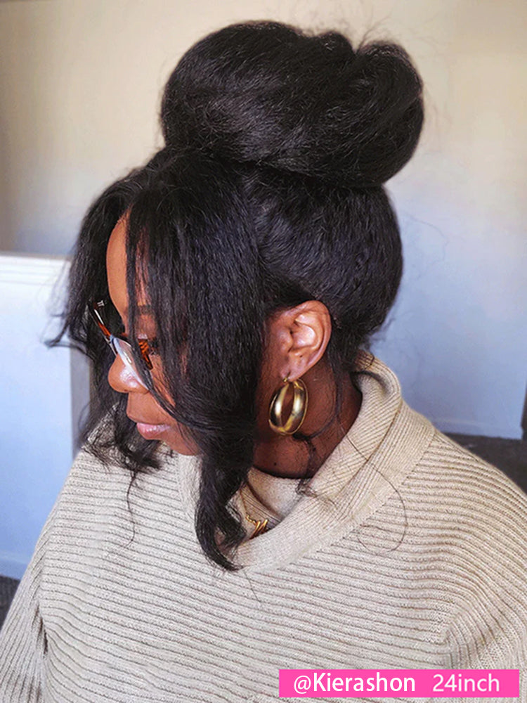 Onimehair™ 360 Fit Wig Pre-Bleached onimehair Straight Human Hair Pre-Cut 360 Lace Wear Go Glueless Wig Pre-Plucked