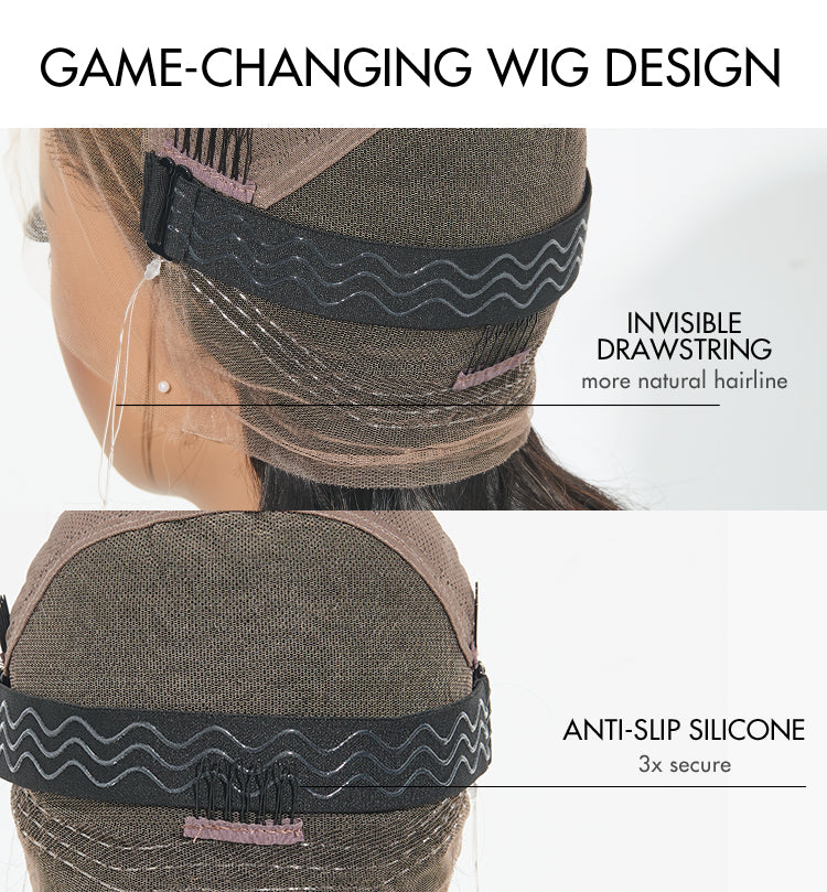 Luvme Hair Full Lace Classy Natural Black Body WaveFree Parting Half Up Half Down Wig Invisi Drawstring Cap Pre-cut Lace