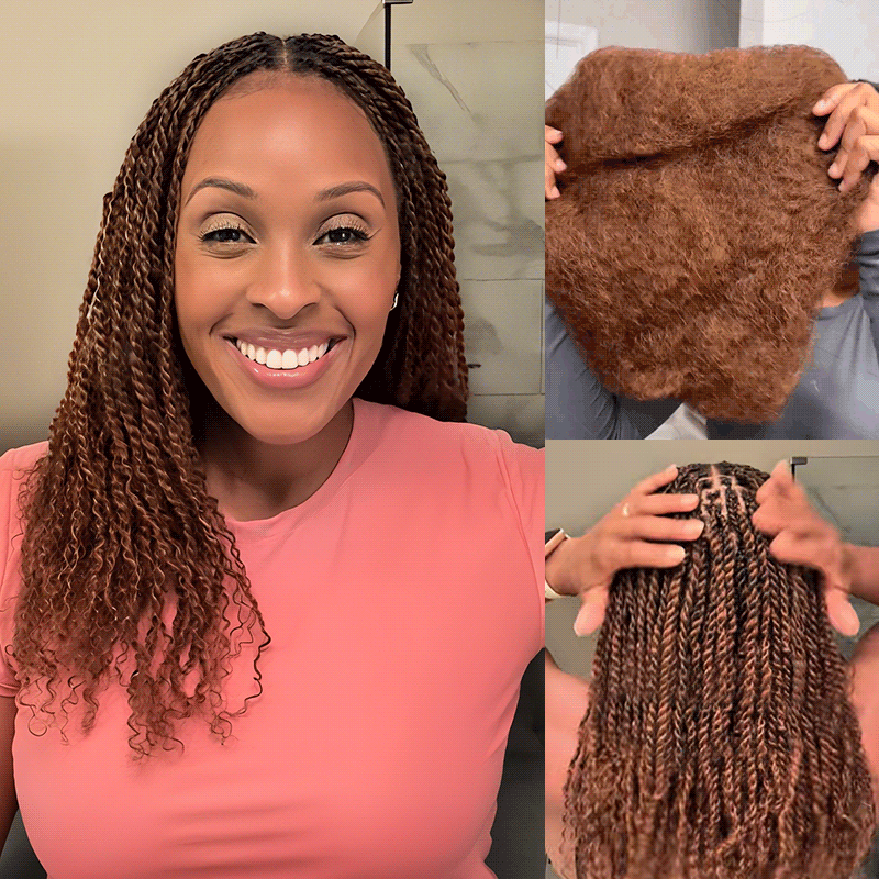 Onimehair™ Mixed Color #4/30 Afro Kinky Bulk Highlights #27/30 Human Hair - Onime Hair