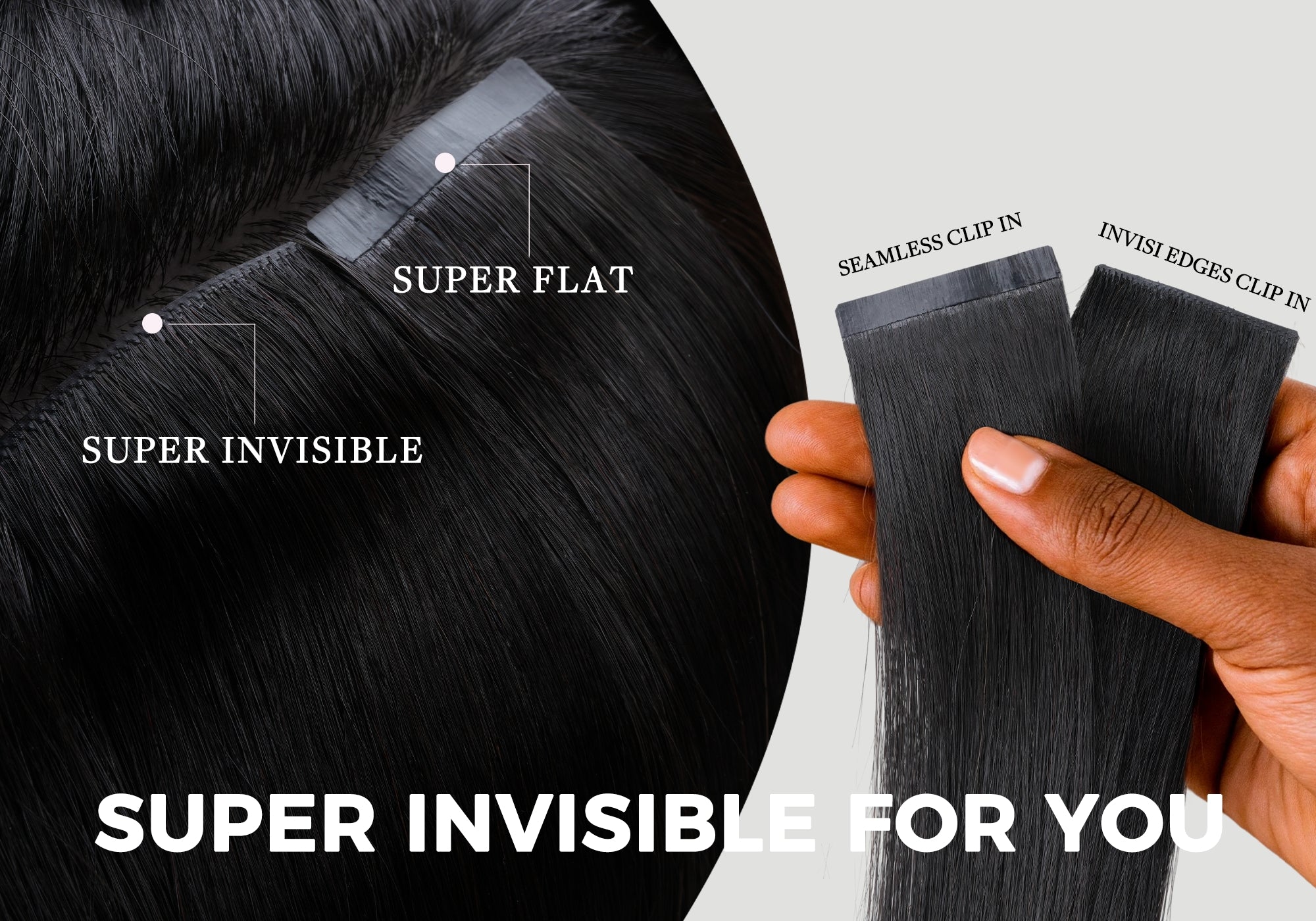 Lashey Upgraded Invisi Edge Seamless Clip in Hair Extensions Body Wave Human Hair