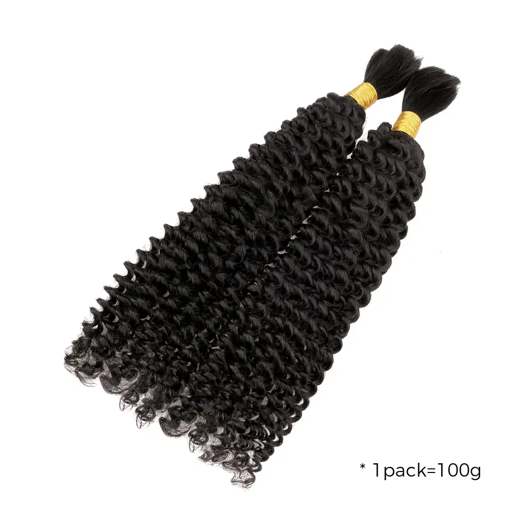 Onime Human Hair Bulk Kinky Curly for Boho Braiding