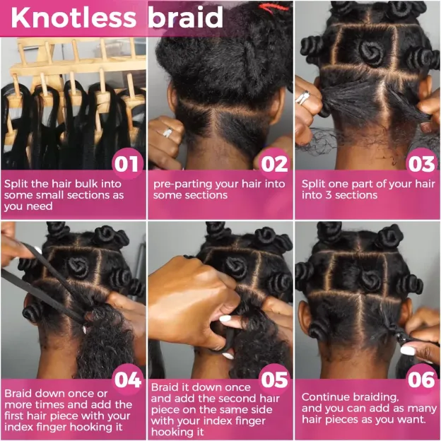 Onime Double Drawn Human Braiding Hair Bulk for Boho Braids Knotless Box Braid
