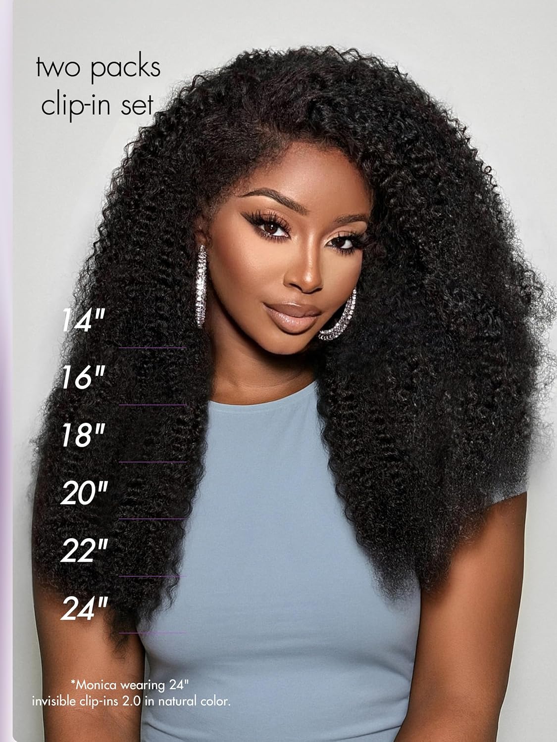 Onimehair™Clip in Hair Extensions 2 Pack Messy Curly Real Human Hair, Remy Hair Clip ins for Women, Natural Human Hair, 14 inch 220g 12Pcs, Natural Black