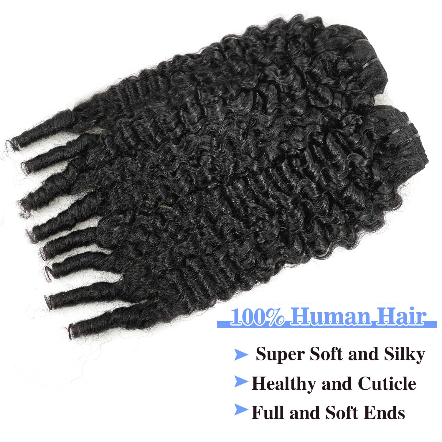 Onimehair™Extension Full Head For Black Women Burmese Curly Clip in Hair Extensions Real Human Hair Messy Curly Clip Ins for Women Brazilian Remy Human Hair Natural Black 12Inch