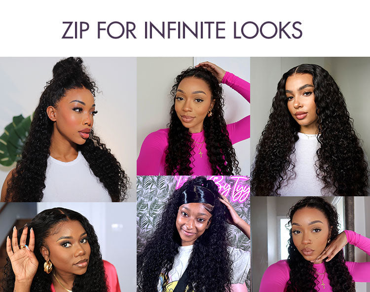 ZIP & GO WIGS | Deep Wave Natural Max Ear-to-Ear 13x5 Frontal HD Lace Wig Buy 1 Get 1 Free Replaceable Top-04