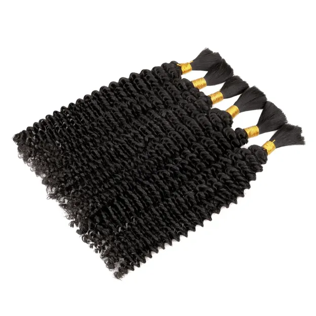 Onime Human Hair Bulk Kinky Curly for Boho Braiding