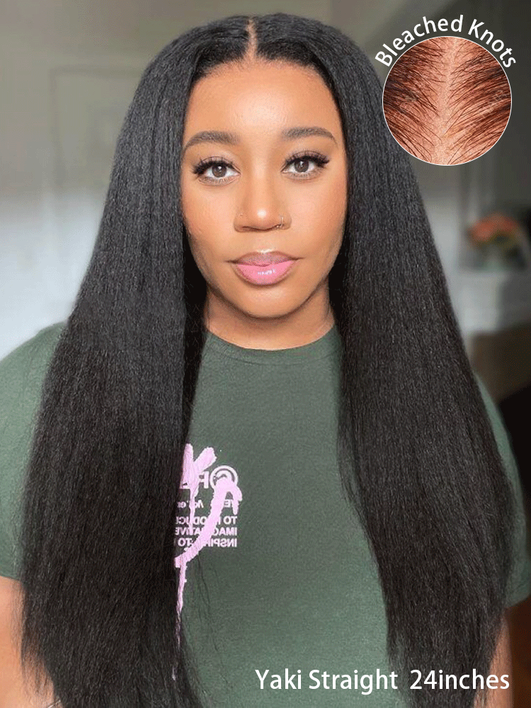 Onimehair™ Pre-bleached Light Onimehair Straight Hair Wear Go Glueless Wig Pre-cut HD Lace Pre-plucked