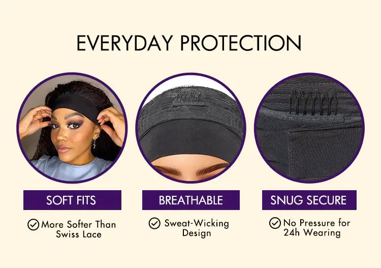 deep wave headband wig is soft and comfortable