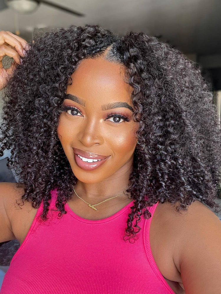 Onimehair™ 3 In 1 Half Wig onimehair Curly Glueless Install Half Wig With Draw-string Beginner Friendly