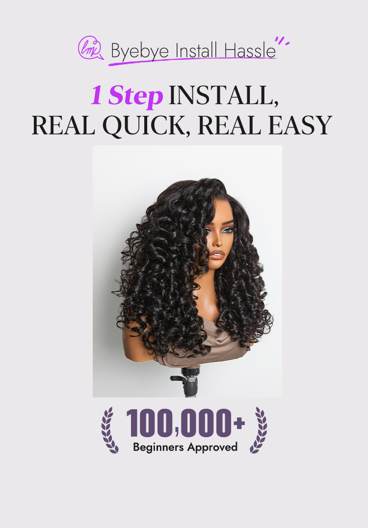 180% Density Bouncy Curls Glueless 5x5 Closure Pre-Cut Lace Curly Wig Breathable Cap-10