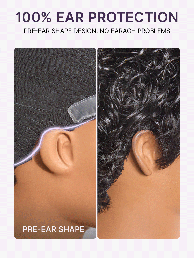 Throw On & Go Natural Black Big Curly Glueless Short Wig Ultra Comfort Cotton Cap Hair Loss Friendly Wig-24