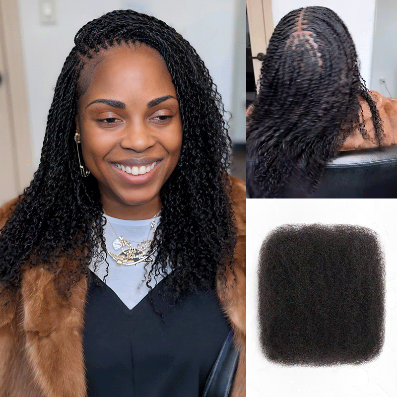QVR Type 4C Afro Kinky Bulk Braiding Human Hair Extensions For Black W