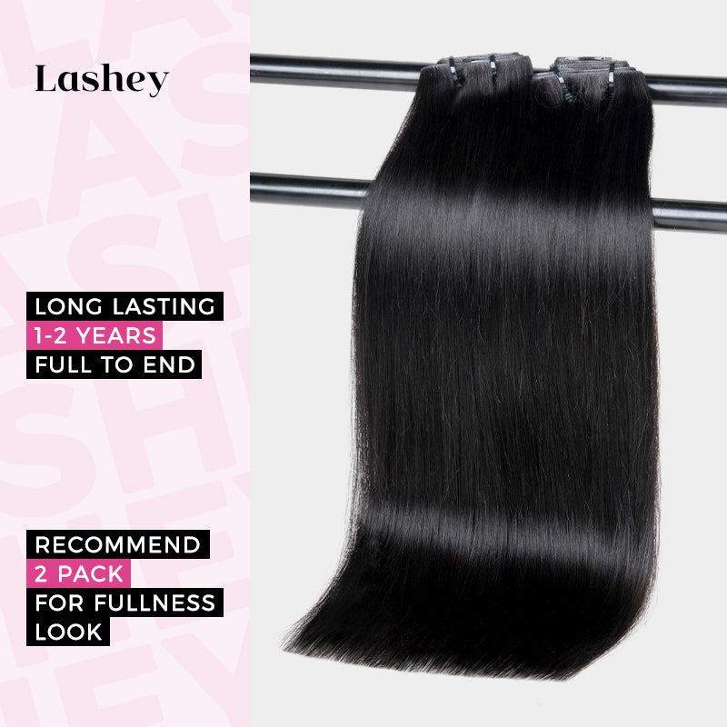 Lashey Upgraded Invisi Edge Seamless Clip in Hair Extensions Body Wave Human Hair