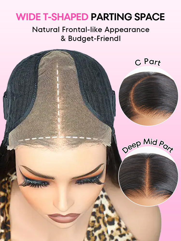 Onimehair™ Highlight Balayage Color Body Wave 9x6 T Part Glueless Wig Pre-cut Lace Wear Go Wig