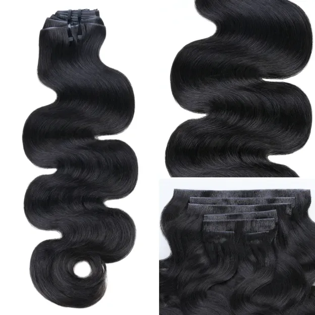 Onime Upgraded Invisi Edge Seamless Clip in Hair Extensions Body Wave Human Hair
