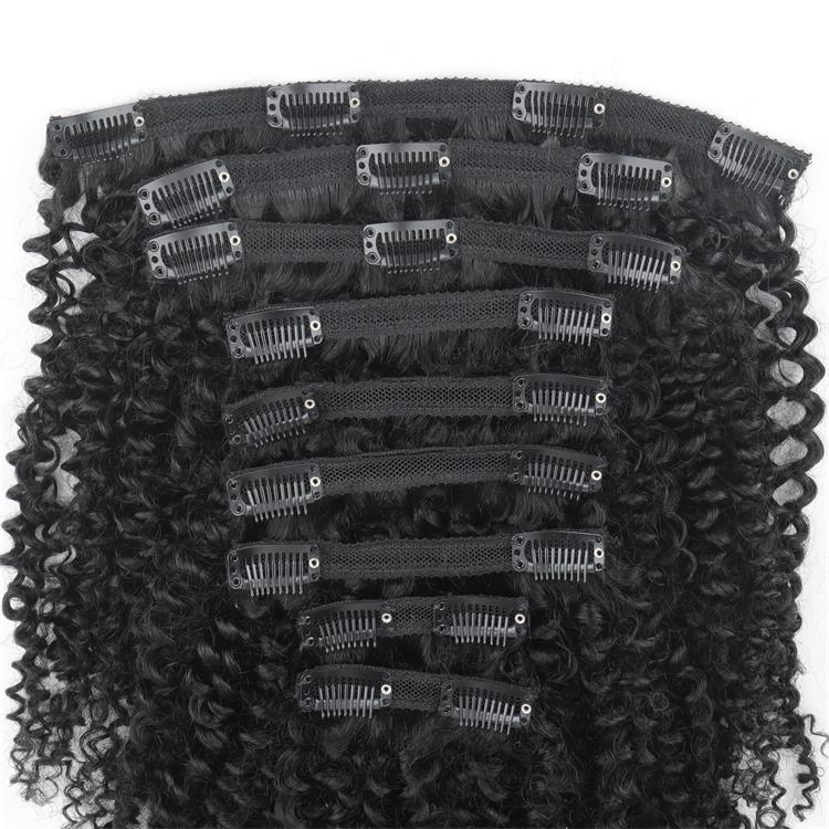 Bouncy Curly Invisible Edge Clip in Hair Extensions Human Hair 