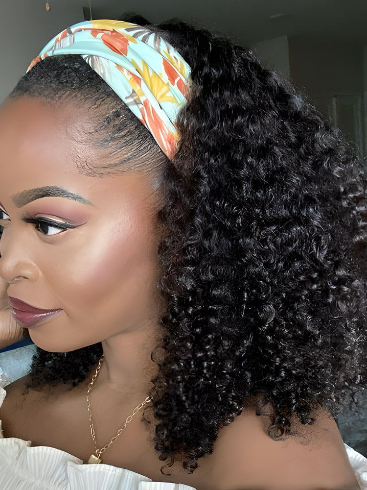 Onimehair™ Throw And Go onimehair Curly Headband Wig Glueless No Lace