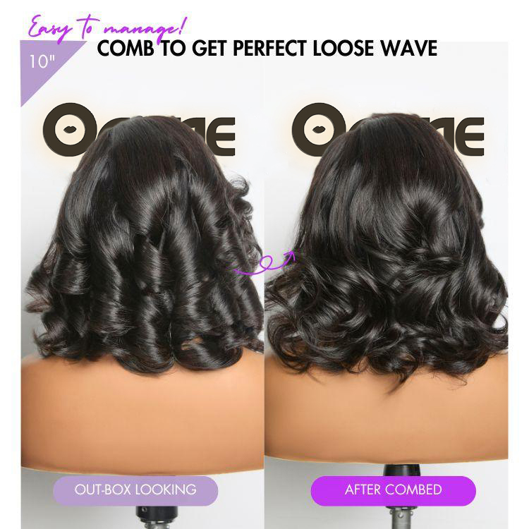 Onimehair™PreMax Wigs - Honey Brown with Blonde Highlights / Natural Black Bouncy Body Wave Glueless 13x4 Frontal Lace Human Hair Wig