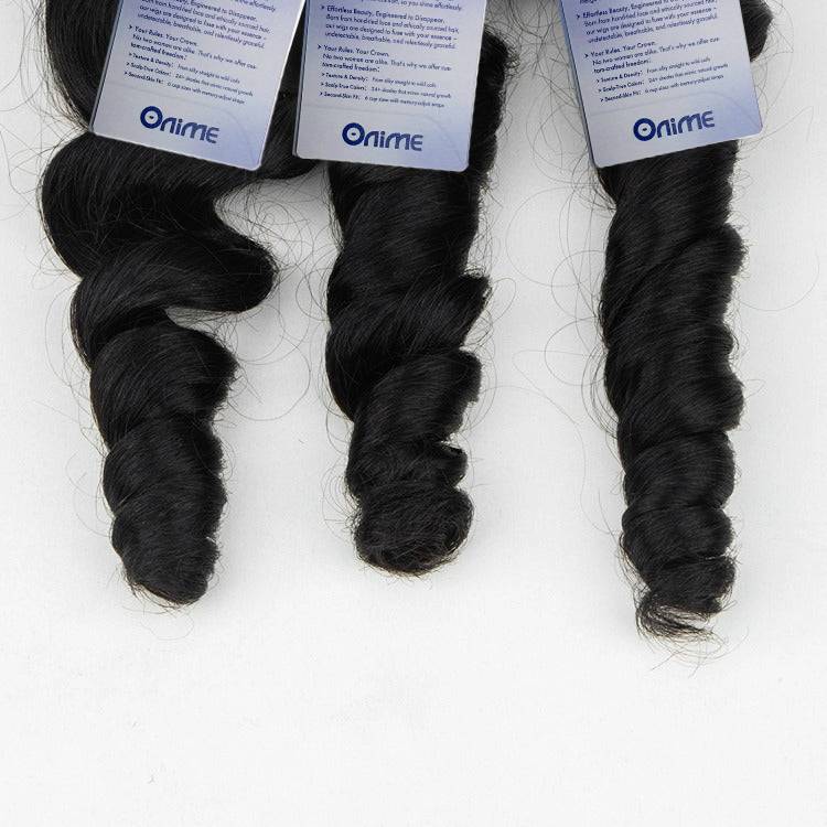 100% Human Hair French Loose Bundles Soft and Full Human Virgin Hair Extensions