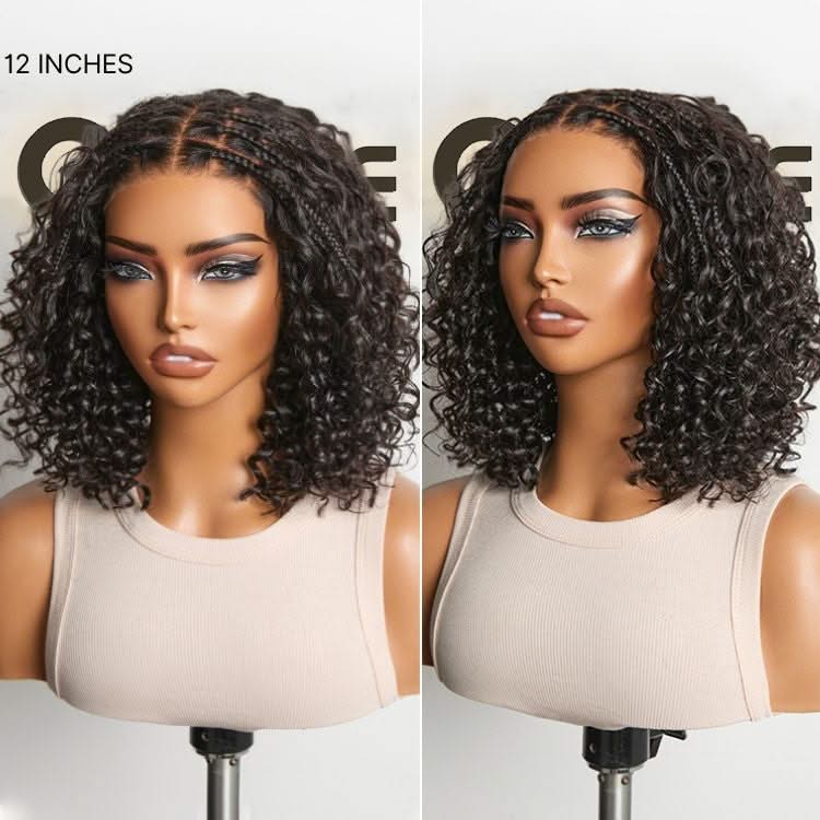 Exclusive Deal | Boho Braids Deep Curly Glueless 5x5 Closure Lace with Braided Top Human Hair Wig Pre-Cut Lace - Onime Hair