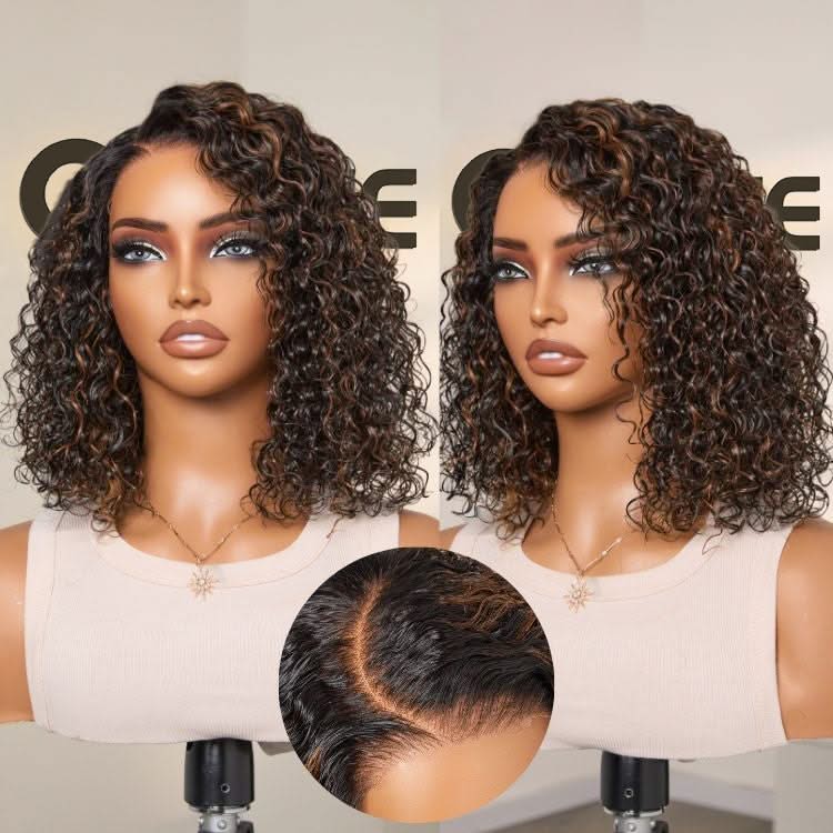 Wet and Wavy 5x5 Closure Pre-Cut Lace Water Wave Wig Glueless Side Part Human Hair Wig - Onime Hair
