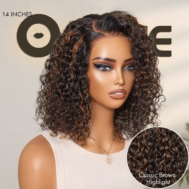 Wet and Wavy 5x5 Closure Pre-Cut Lace Water Wave Wig Glueless Side Part Human Hair Wig - Onime Hair