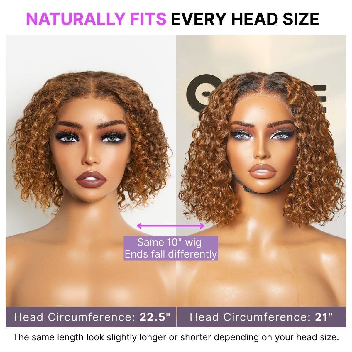 Brown Highlight / Natural Black / Blonde Highlight Deep Curly Glueless 5x5 Closure Pre-Cut Lace Wig - Onime Hair