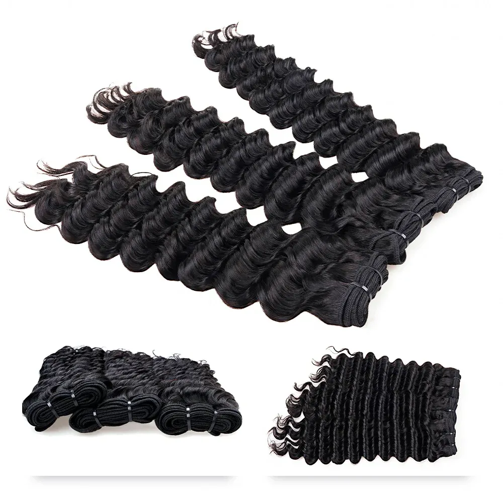 Onime Virgin Hair Bundles Deep Wave 3pcs Hair Wefts Human Hair