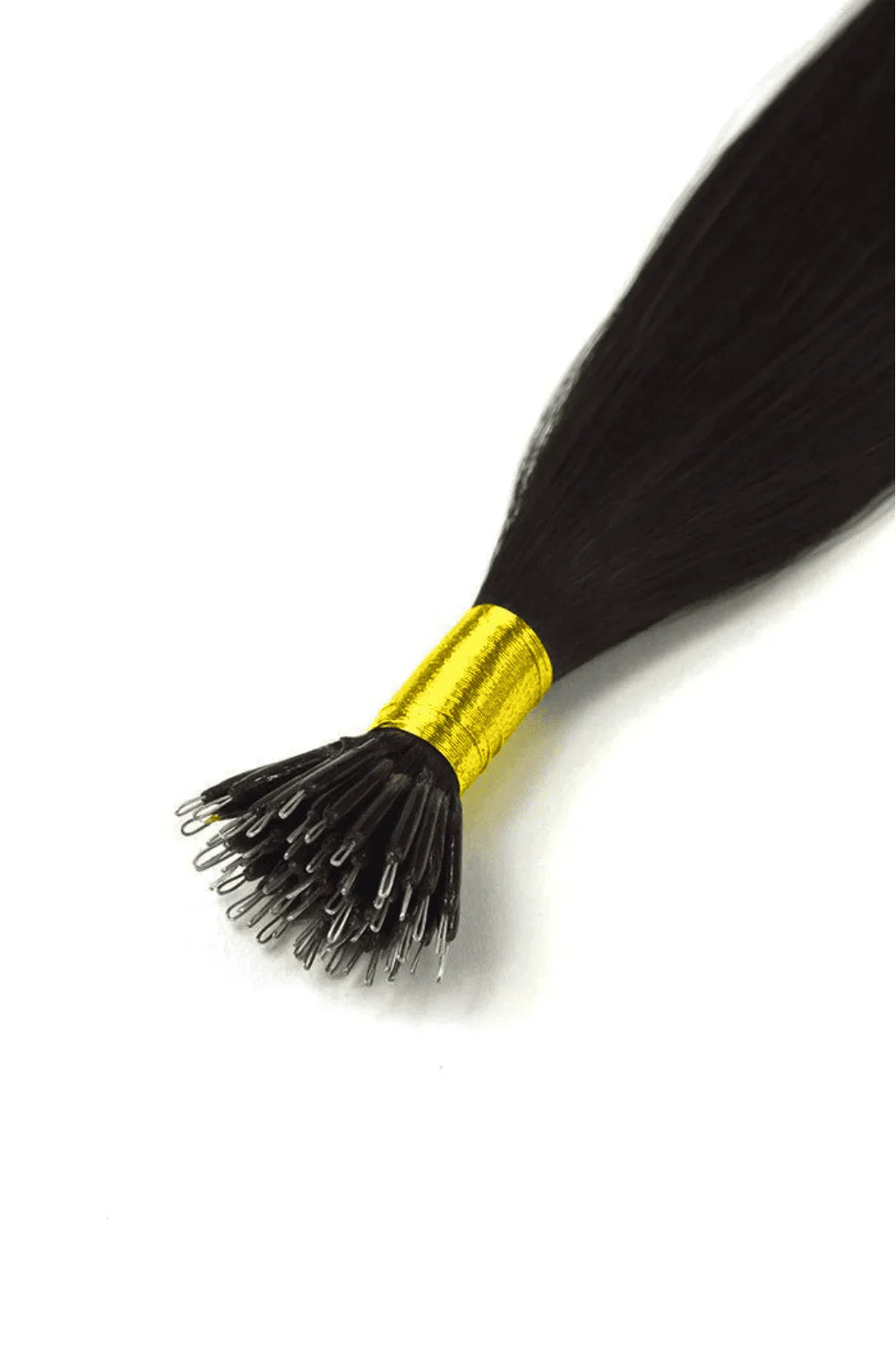 Darkest Brown (#2) Nano Ring Hair Extensions