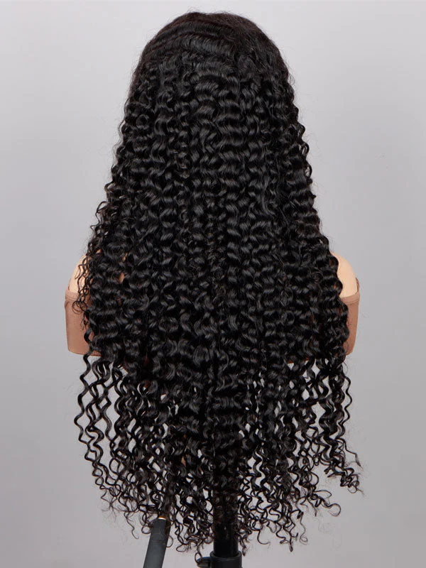 Onime Curly Human Hair Wig Natural Black