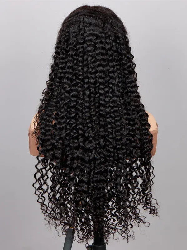 Onime Curly Human Hair Wig Natural Black