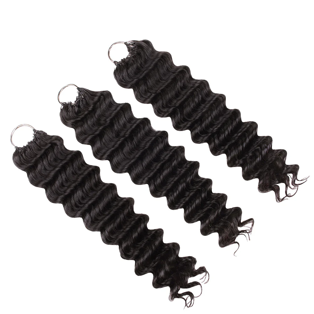 Onime Feather Crochet Hair Extension Deep Wave Virgin Human Hair