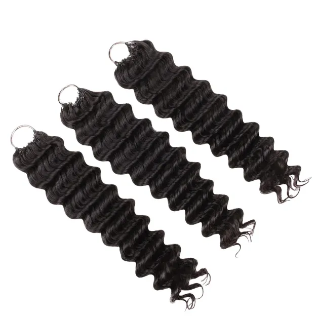 Onime Feather Crochet Hair Extension Deep Wave Virgin Human Hair