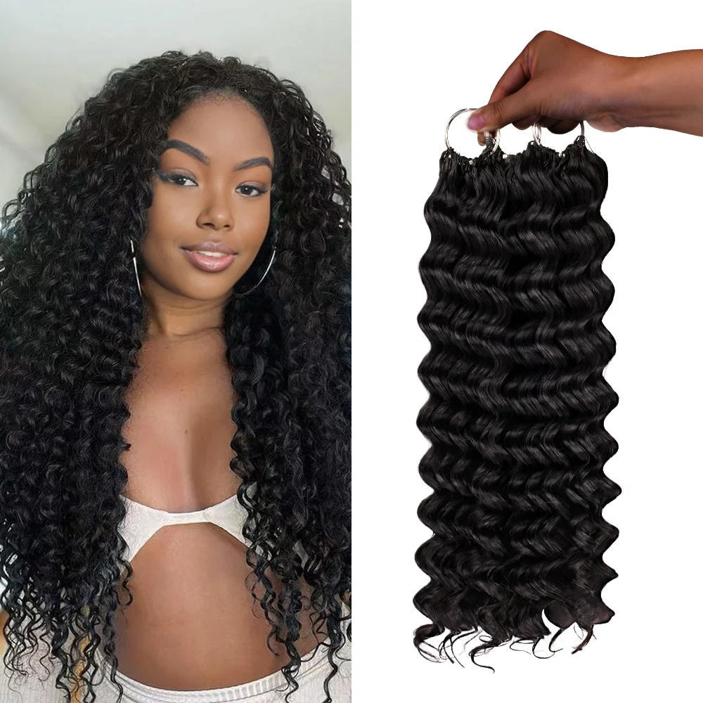 Onime Feather Crochet Hair Extension Deep Wave Virgin Human Hair